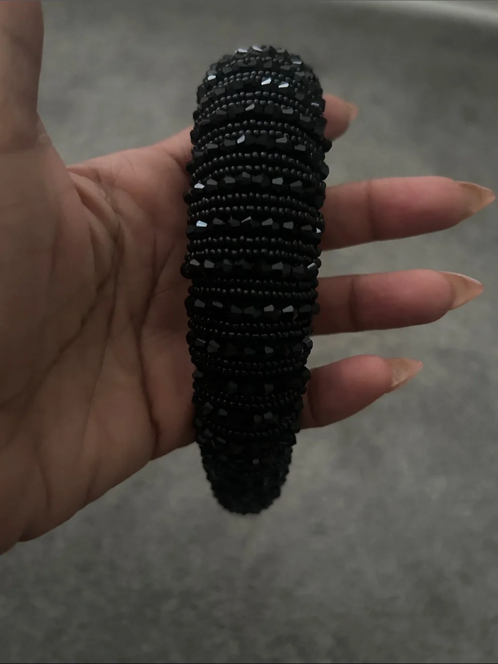 Black Beaded Headband - Women's Accessory